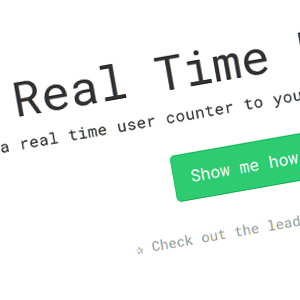 Real Time Users Añadir un contador de usuarios en tiempo real a su sitio en 60 segundos.