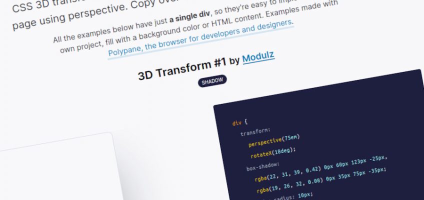 Hermosos ejemplos de transformación CSS 3D