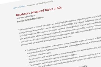 Stanford: Curso de Bases de datos: temas avanzados en SQL