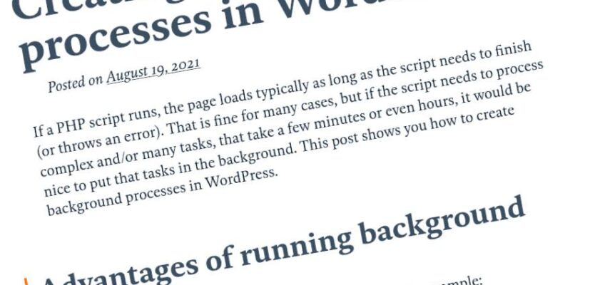 Creando procesos en segundo plano en WordPress