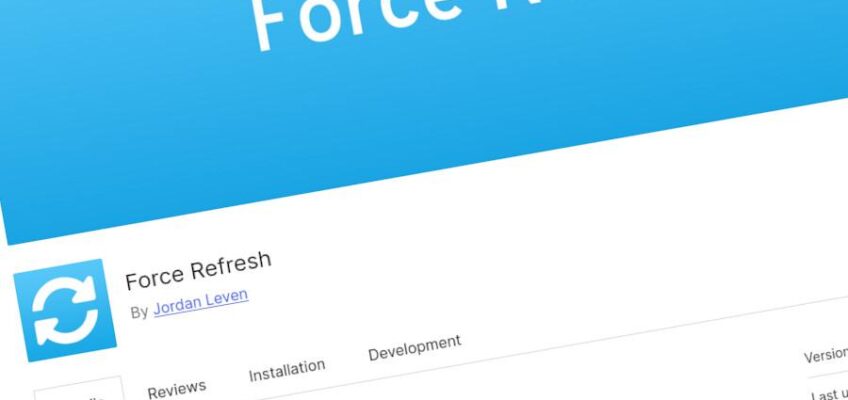 WordPress Plugin Force Refresh